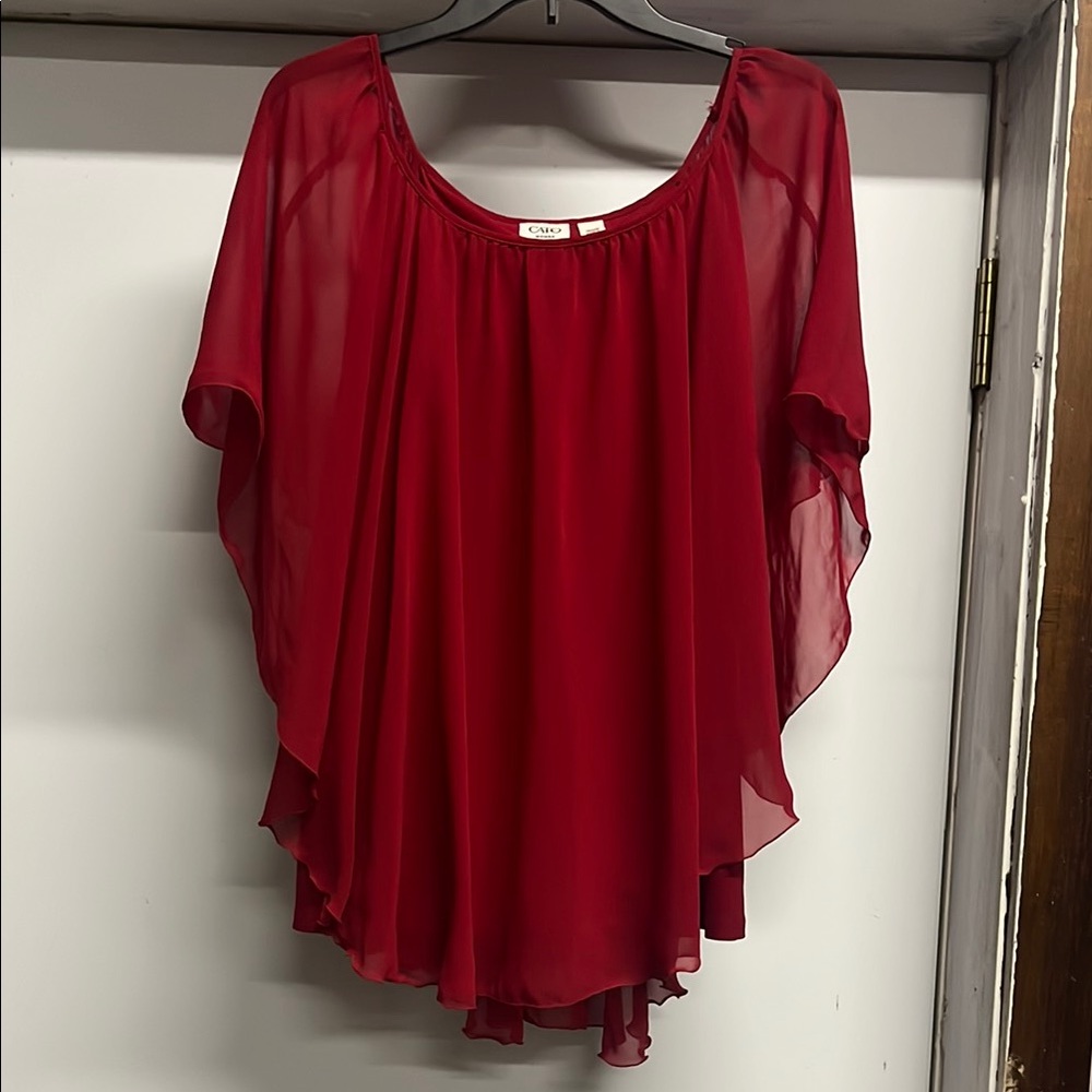 Cato’s Women's 18/20W Red Chiffon Top